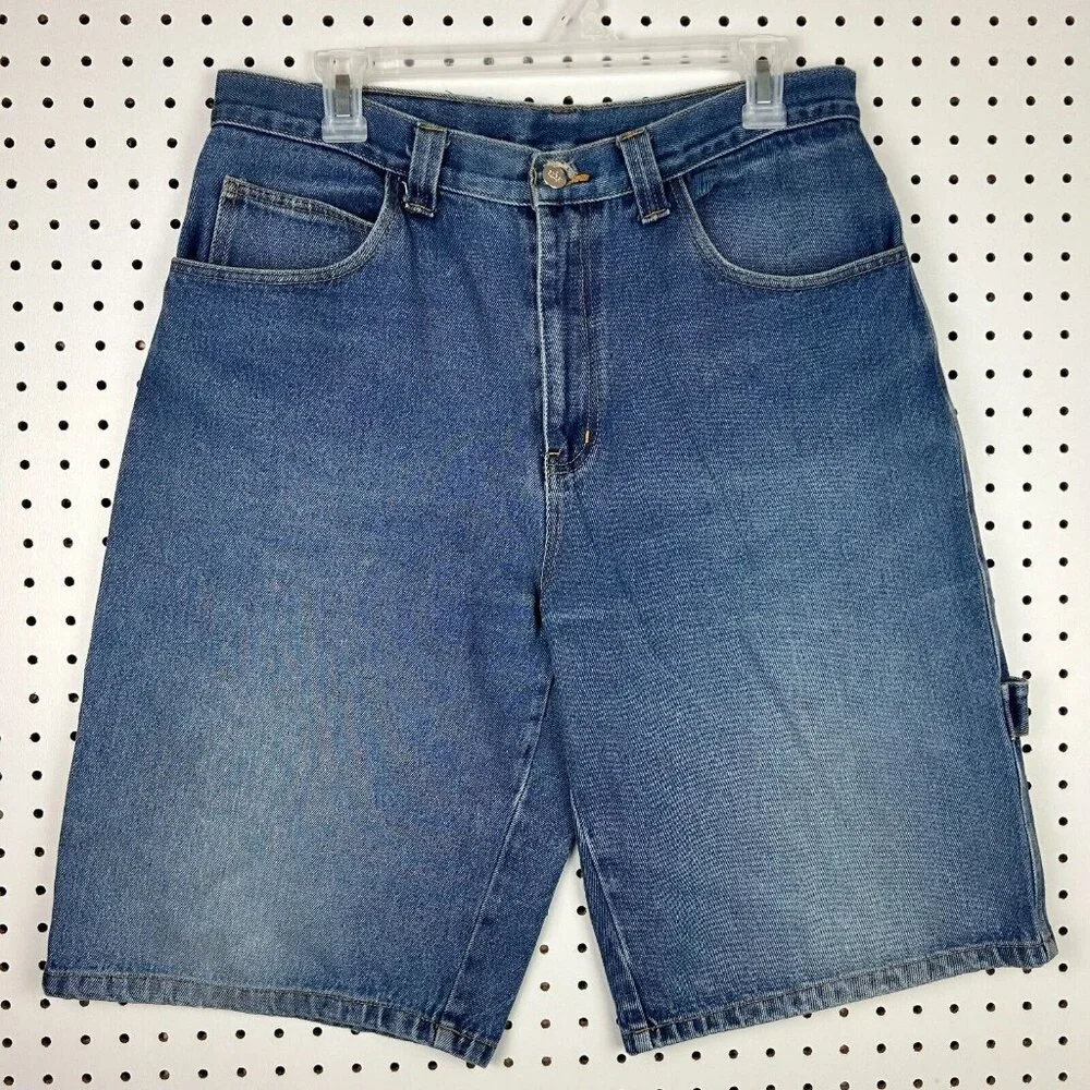 Baggy Jean Shorts Sz 34 Jorts Wide Leg‎ Skate Y2K Distressed Work Wear 90s Italy